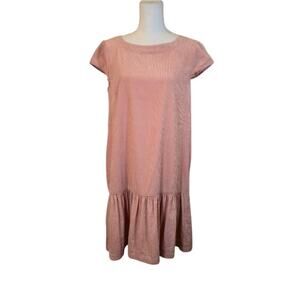 Maeve by Anthropologie Tessa Flounced Corduroy Dress Size 6 Pink Bohemian